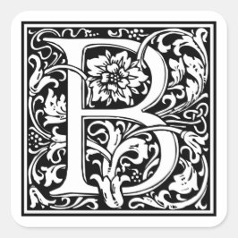 William Morris Alphabet "B" Vierkante Sticker