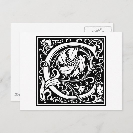 William Morris Alphabet "C" Briefkaart (Voorkant / Achterkant)