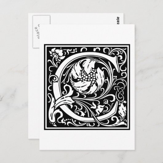 William Morris Alphabet "C" Briefkaart (Voorkant / Achterkant)