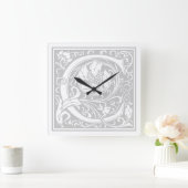 William Morris Alphabet C Square Wall Clock Vierkante Klok (Huis)