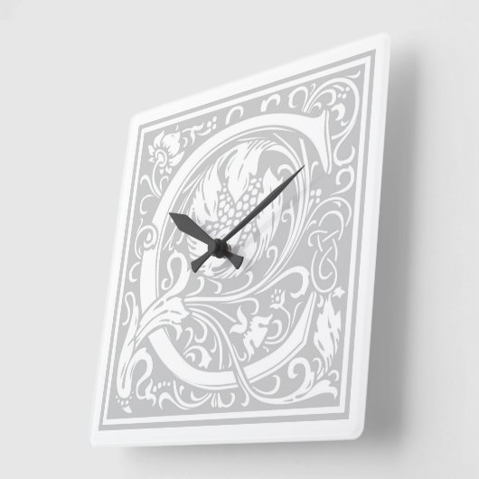 William Morris Alphabet C Square Wall Clock Vierkante Klok (Hoek)