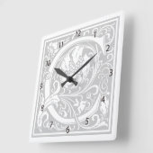 William Morris Alphabet C Square Wall Clock Vierkante Klok (Hoek)