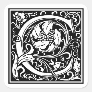 William Morris Alphabet "C" Vierkante Sticker