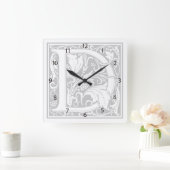 William Morris Alphabet "D" Square Wall Clock Vierkante Klok (Huis)