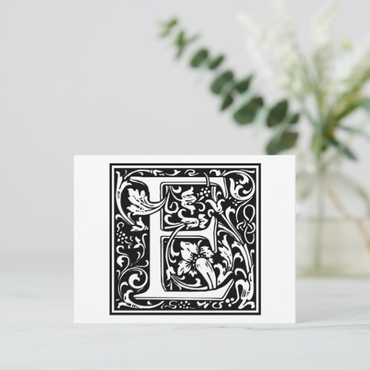 William Morris Alphabet "E" Briefkaart (Staand voorkant)