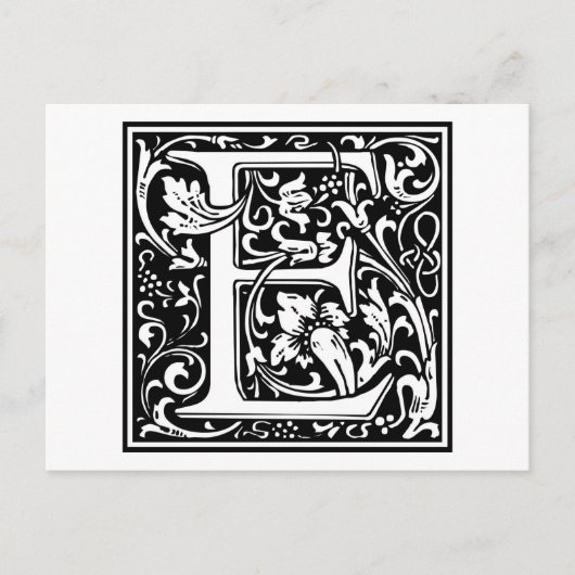 William Morris Alphabet "E" Briefkaart (Voorkant)