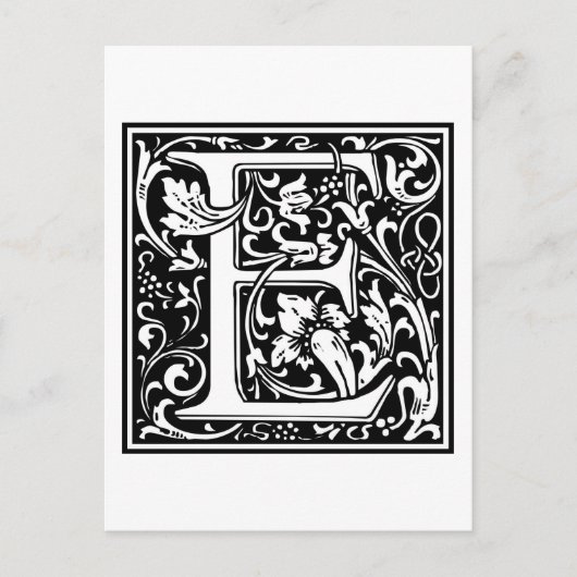 William Morris Alphabet "E" Briefkaart (Voorkant)