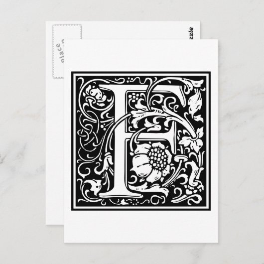 William Morris Alphabet "F" Briefkaart (Voorkant / Achterkant)