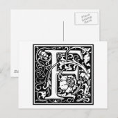 William Morris Alphabet "F" Briefkaart (Voorkant / Achterkant)