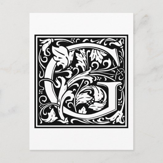 William Morris Alphabet "G" Briefkaart (Voorkant)