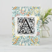 William Morris Alphabet Golden Lily Bedankkaart (Staand voorkant)