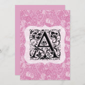 William Morris Alphabet Golden Lily Pink Bedankkaart (Voorkant / Achterkant)