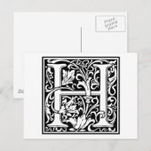 William Morris Alphabet "H" Briefkaart (Voorkant / Achterkant)