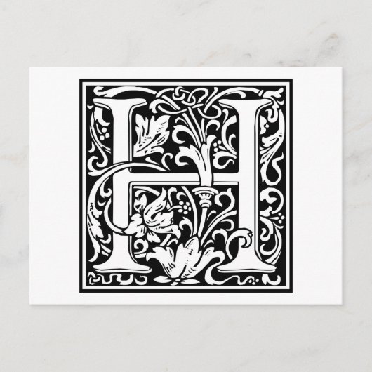 William Morris Alphabet "H" Briefkaart (Voorkant)