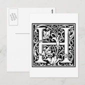 William Morris Alphabet "H" Briefkaart (Voorkant / Achterkant)