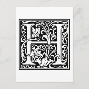 William Morris Alphabet "H" Briefkaart