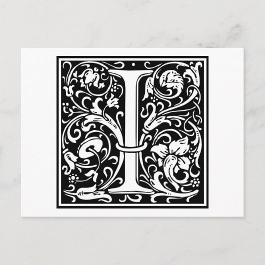 William Morris Alphabet "I" Briefkaart (Voorkant)