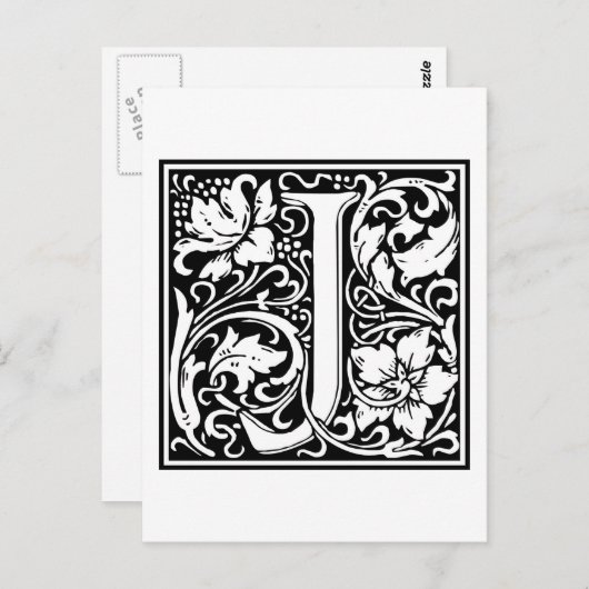 William Morris Alphabet "J" Briefkaart (Voorkant / Achterkant)