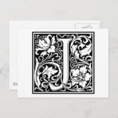 William Morris Alphabet "J" Briefkaart (Voorkant / Achterkant)