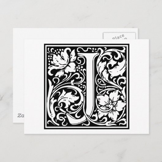 William Morris Alphabet "J" Briefkaart (Voorkant / Achterkant)