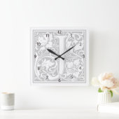 William Morris Alphabet "J" Square Wall Clock Vierkante Klok (Huis)
