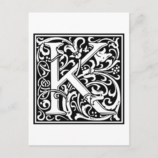 William Morris Alphabet "K" Briefkaart (Voorkant)