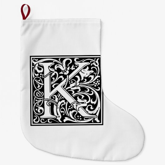 William Morris Alphabet "K" Grote Kerstsok (Voorkant)