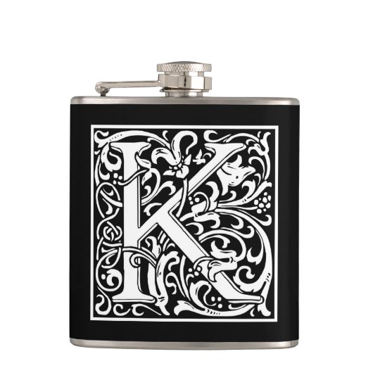 William Morris Alphabet "K" Heupfles (Voorkant)