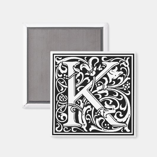 William Morris Alphabet "K" Magneet (Voorkant / Achterkant)