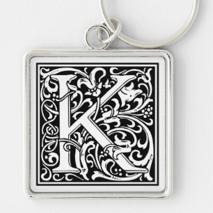 William Morris Alphabet "K" Sleutelhanger
