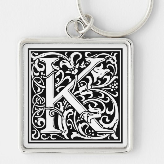 William Morris Alphabet "K" Sleutelhanger (Voorkant)