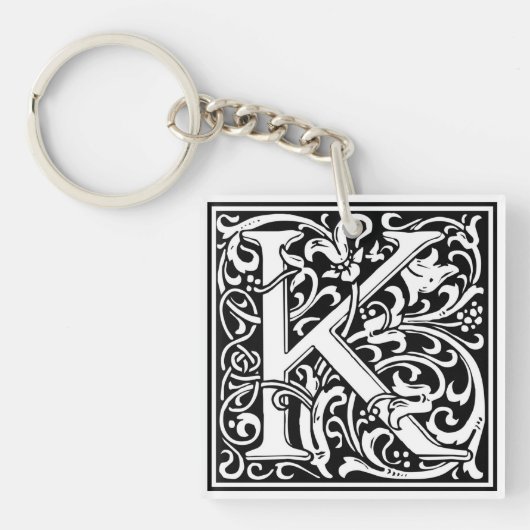 William Morris Alphabet "K" Sleutelhanger (voorkant)