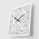 William Morris Alphabet "K" Square Wall Clock Vierkante Klok (Hoek)