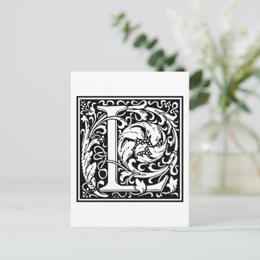 William Morris Alphabet "L" Briefkaart (Staand voorkant)