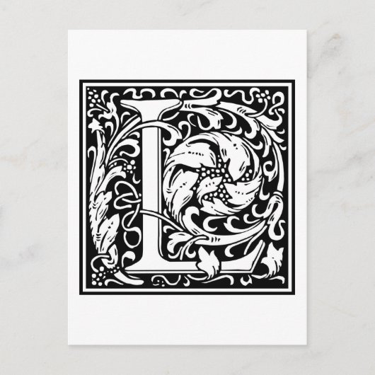 William Morris Alphabet "L" Briefkaart (Voorkant)