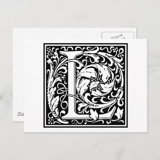 William Morris Alphabet "L" Briefkaart (Voorkant / Achterkant)