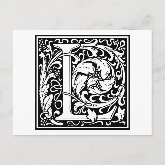 William Morris Alphabet "L" Briefkaart (Voorkant)