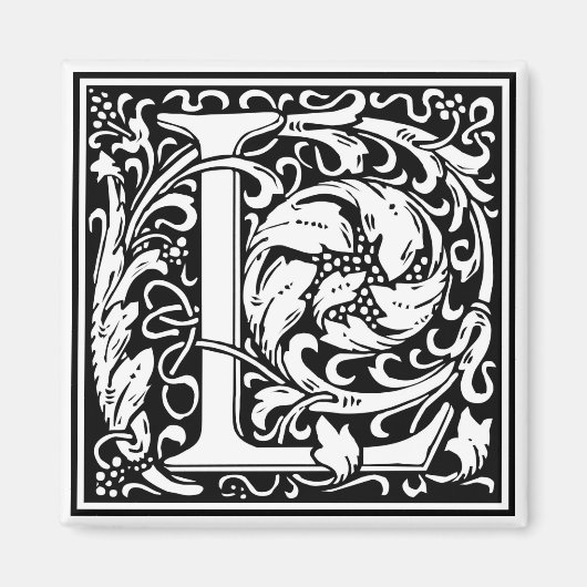 William Morris Alphabet "L" Magneet (Voorkant)