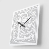 William Morris Alphabet "L" Square Wall Clock Vierkante Klok (Hoek)