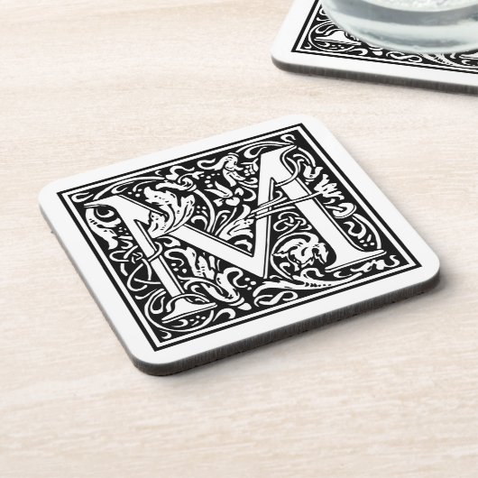 William Morris Alphabet "M" Bier Onderzetter (Linkerzijde)