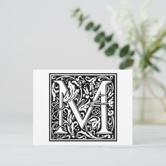 William Morris Alphabet "M" Briefkaart (Staand voorkant)