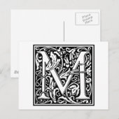 William Morris Alphabet "M" Briefkaart (Voorkant / Achterkant)