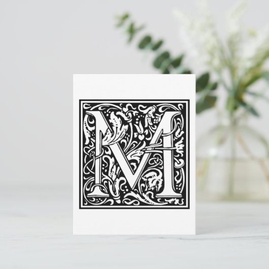 William Morris Alphabet "M" Briefkaart (Staand voorkant)