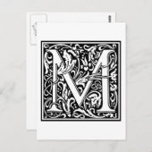 William Morris Alphabet "M" Briefkaart (Voorkant / Achterkant)