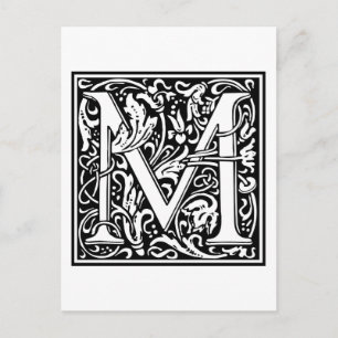 William Morris Alphabet "M" Briefkaart