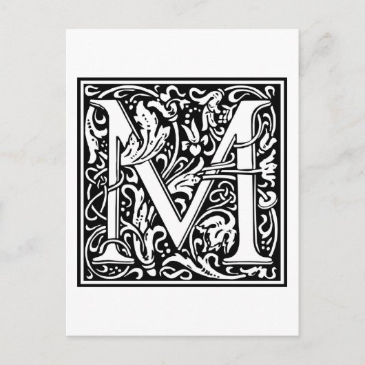 William Morris Alphabet "M" Briefkaart (Voorkant)