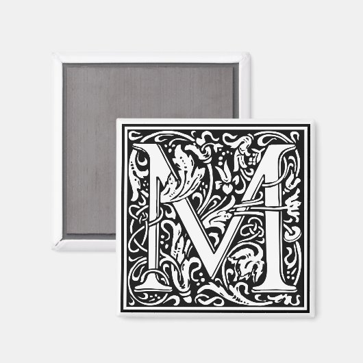 William Morris Alphabet "M" Magneet (Voorkant / Achterkant)