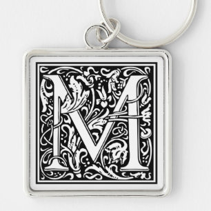 William Morris Alphabet "M" Sleutelhanger