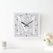 William Morris Alphabet "M" Square Wall Clock Vierkante Klok (Huis)