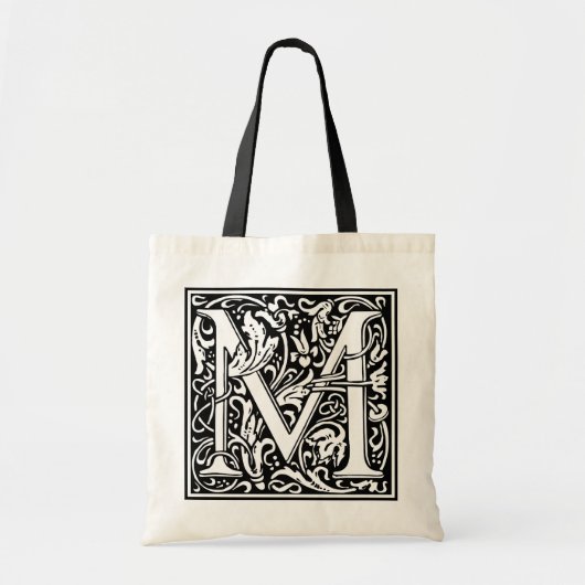 William Morris Alphabet "M" Tote Bag (Voorkant)